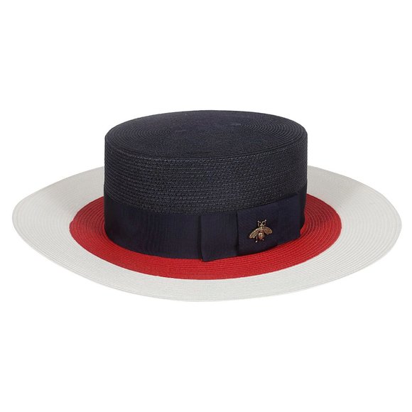 Gucci Papier Wide Brim Hat in Blue Red White. NEW - Picture 2 of 15